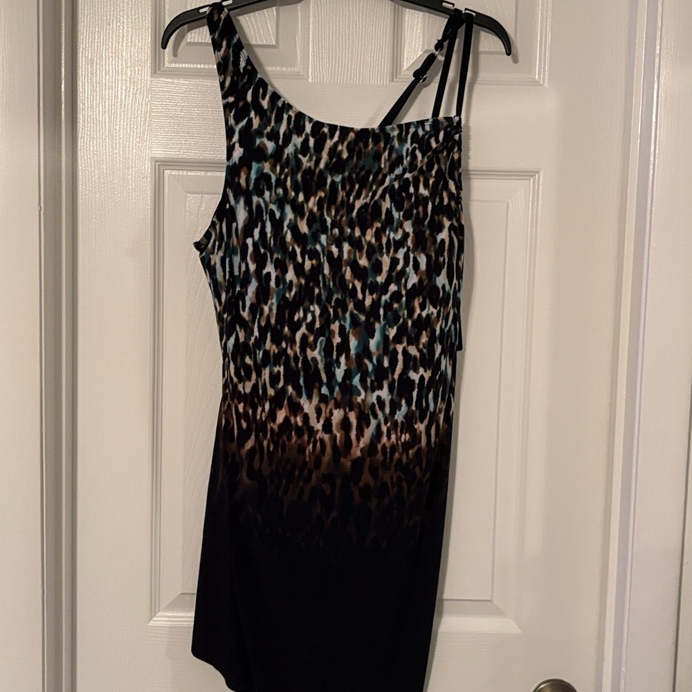 Trimshaper 20W Brianna Brown Leopard Tummy Control Swimdress